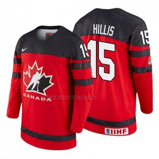 Camiseta Hockey Canada Cameron Hillis 2018 IIHF World Championship Jugador Rojo