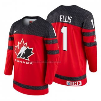 Camiseta Hockey Canada Colten Ellis 2018 IIHF World Championship Jugador Rojo