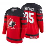 Camiseta Hockey Canada Darcy Kuemper 2018 IIHF World Championship Jugador Rojo