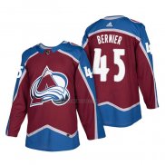 Camiseta Hockey Colorado Avalanche Jonathan Bernier Autentico Primera 2018 Rojo