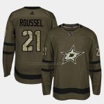 Camiseta Hockey Dallas Stars Antoine Roussel 2018 Salute To Service Verde Militar