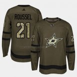 Camiseta Hockey Dallas Stars Antoine Roussel 2018 Salute To Service Verde Militar