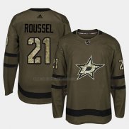 Camiseta Hockey Dallas Stars Antoine Roussel 2018 Salute To Service Verde Militar