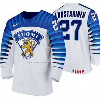 Camiseta Hockey Finlandia Eetu Luostarinen Primera 2020 IIHF World Championship Blanco