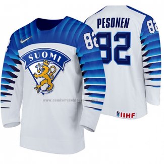 Camiseta Hockey Finlandia Harri Pesonen Primera 2020 IIHF World Championship Blanco