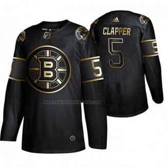 Camiseta Hockey Golden Edition Boston Bruins Dit Clapper Retired Jugador Autentico Negro