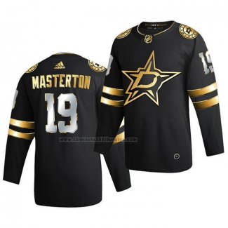Camiseta Hockey Golden Edition Dallas Stars Bill Masterton Limited Autentico 2020-21 Negro