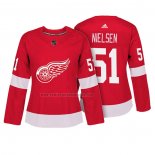 Camiseta Hockey Mujer Detroit Red Wings Frans Nielsen Autentico Jugador Rojo