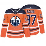 Camiseta Hockey Mujer Edmonton Oilers Connor Mcdavid Autentico Jugador Naranja