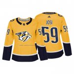 Camiseta Hockey Mujer Nashville Predators Roman Josi Autentico Jugador Amarillo