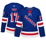 Camiseta Hockey Mujer New York Rangers Jesper Fast Autentico Jugador Azul