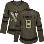 Camiseta Hockey Mujer Pittsburgh Penguins Brian Dumoulin 2018 Salute To Service Verde Militar