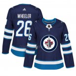 Camiseta Hockey Mujer Winnipeg Jets Blake Wheeler Primera Autentico Jugador Azul