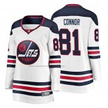 Camiseta Hockey Mujer Winnipeg Jets Kyle Connor Heritage Breakaway Blanco