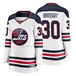 Camiseta Hockey Mujer Winnipeg Jets Laurent Brossoit Heritage Breakaway Blanco