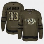 Camiseta Hockey Nashville Predators Viktor Arvidsson 2018 Salute To Service Verde Militar
