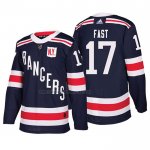 Camiseta Hockey New York Rangers Jesper Fast Autentico 2018 Winter Classic Azul