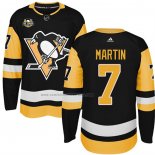 Camiseta Hockey Nino Pittsburgh Penguins Paul Martin 50 Anniversary Primera Premier Negro