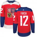 Camiseta Hockey Republica Checa Radek Faksa Premier 2016 World Cup Rojo