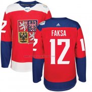 Camiseta Hockey Republica Checa Radek Faksa Premier 2016 World Cup Rojo