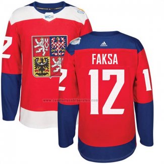 Camiseta Hockey Republica Checa Radek Faksa Premier 2016 World Cup Rojo