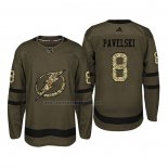 Camiseta Hockey San Jose Sharks Joe Pavelski 2018 Salute To Service Verde Militar