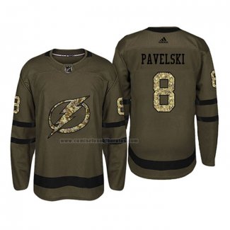 Camiseta Hockey San Jose Sharks Joe Pavelski 2018 Salute To Service Verde Militar