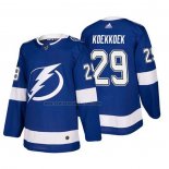 Camiseta Hockey Tampa Bay Lightning Slater Koekkoek Primera Autentico Jugador Azul