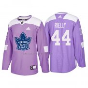 Camiseta Hockey Toronto Maple Leafs Morgan Rielly 2018 Fights Cancer Violeta