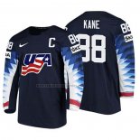 Camiseta Hockey USA Patrick Kane 2018 IIHF World Championship Jugador Negro