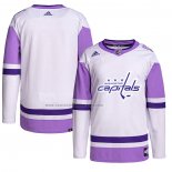 Camiseta Hockey Washington Capitals Blank Practice Autentico 2018 Fights Cancer Blanco Violeta