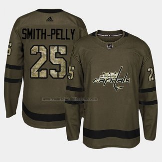 Camiseta Hockey Washington Capitals Devante Smith Pelly 2018 Salute To Service Verde Militar