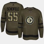 Camiseta Hockey Winnipeg Jets Mark Scheifele 2018 Salute To Service Verde Militar