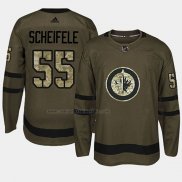 Camiseta Hockey Winnipeg Jets Mark Scheifele 2018 Salute To Service Verde Militar